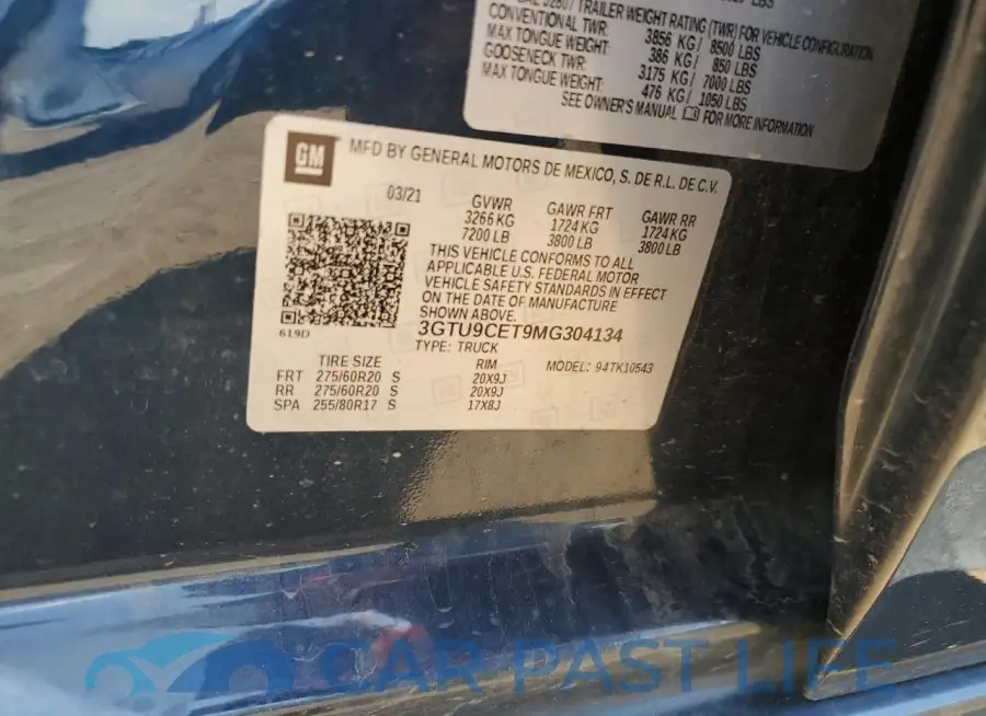 3GTU9CET9MG304134# 12