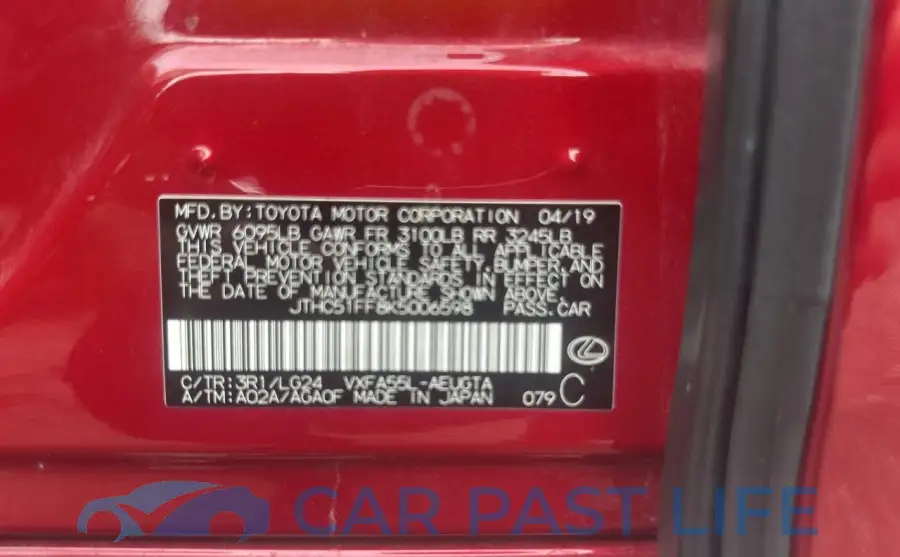 JTHC51FF8K5006598# 10