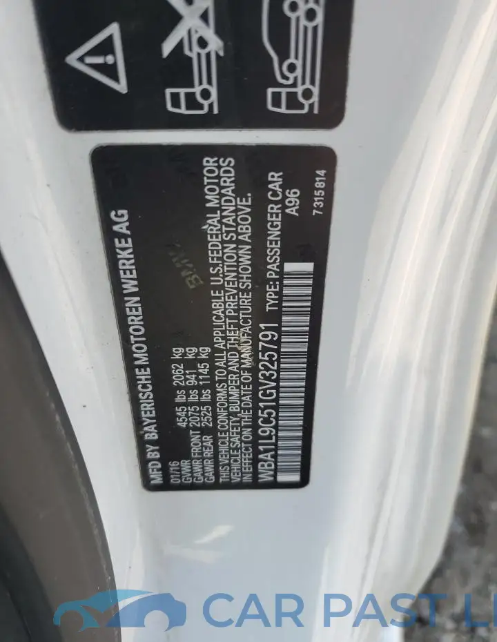 WBA1L9C51GV325791# 13