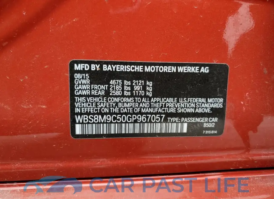 WBS8M9C50GP967057# 12
