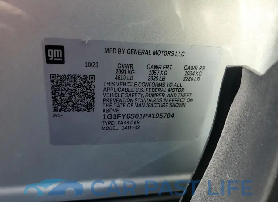 1G1FY6S01P4195704# 12