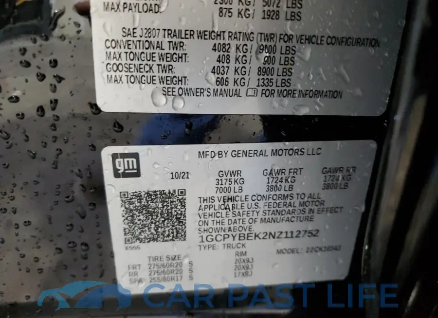 1GCPYBEK2NZ112752# 12
