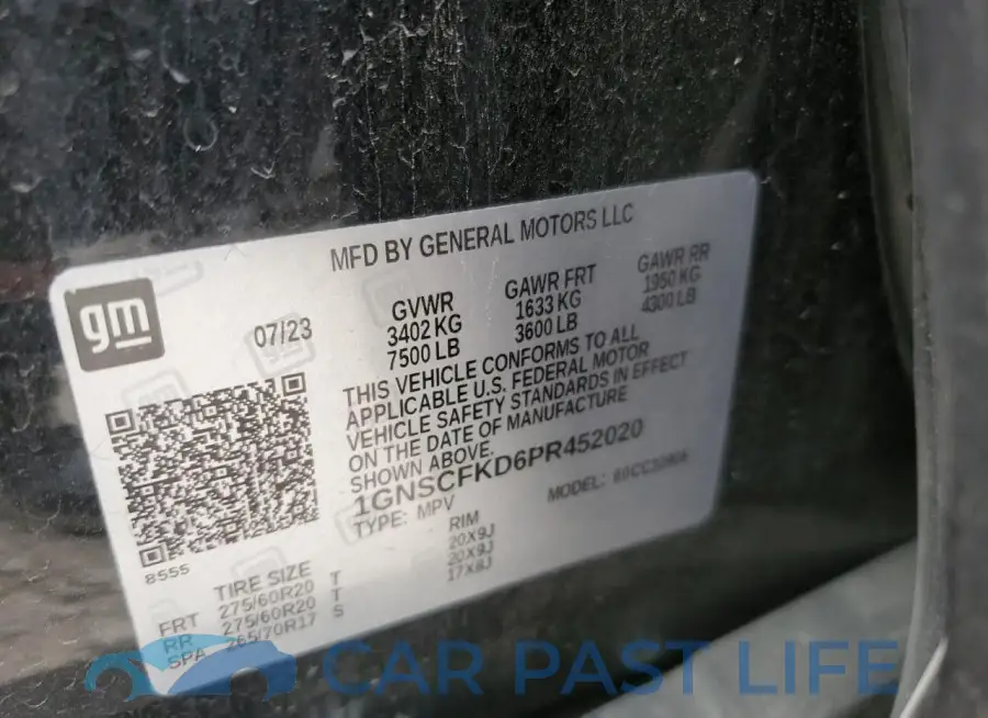 1GNSCFKD6PR452020# 14