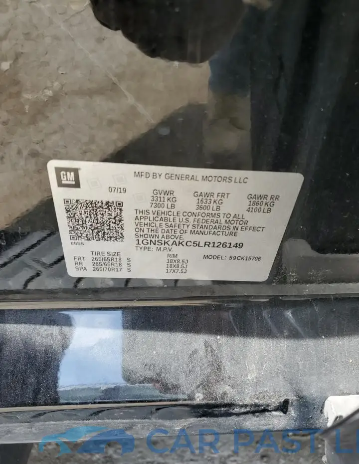 1GNSKAKC5LR126149# 12