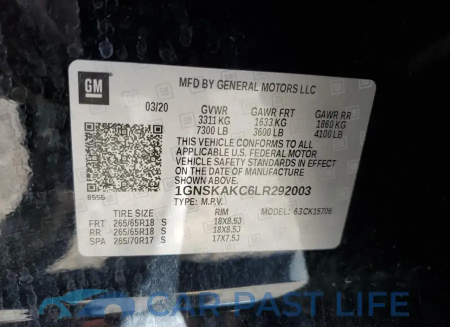 1GNSKAKC6LR292003# 13