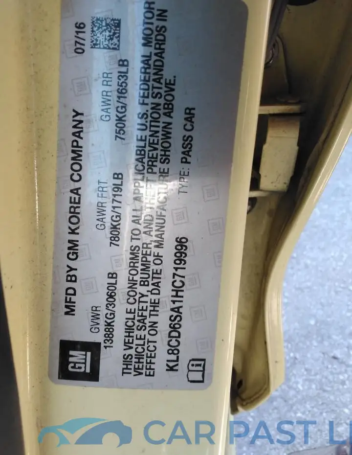 KL8CD6SA1HC719996# 12