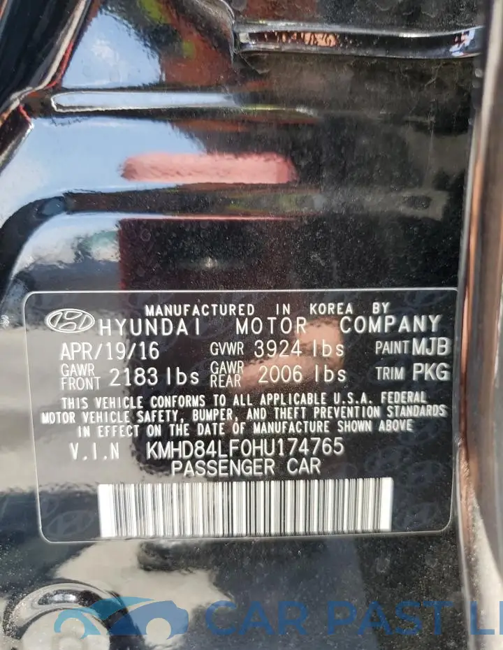 KMHD84LF0HU174765# 12