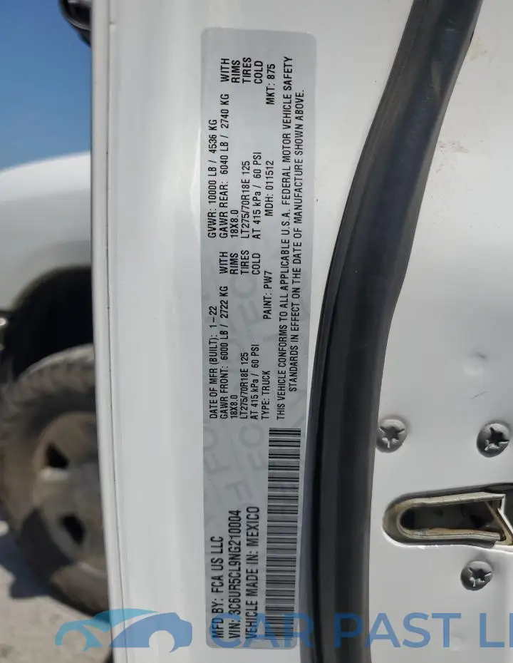 3C6UR5CL9NG210004# 12