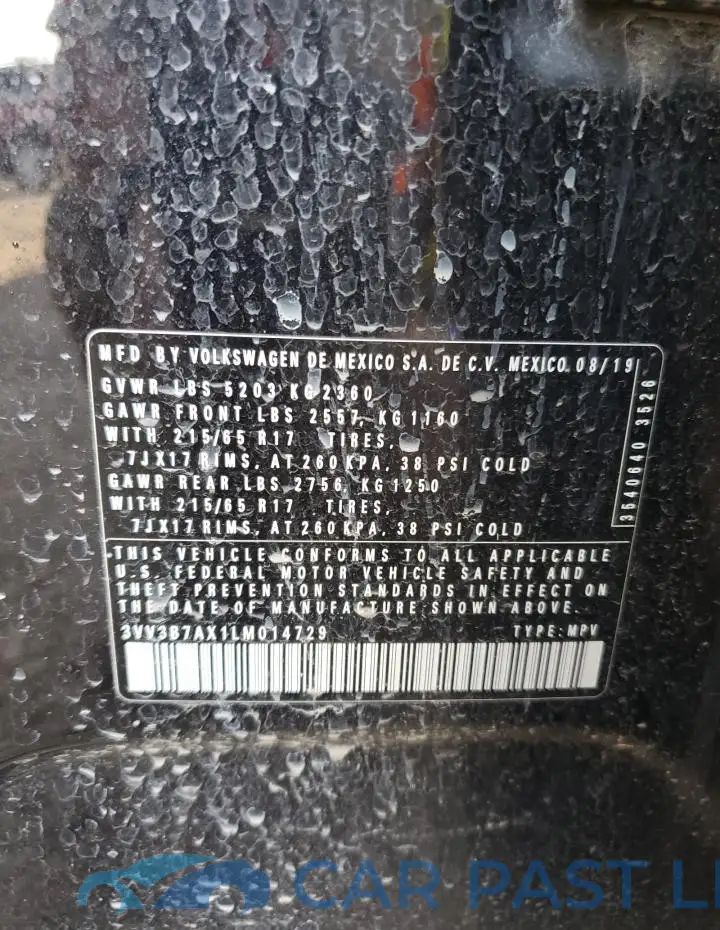 3VV3B7AX1LM014729# 13