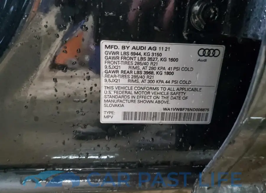 WA1VWBF75ND006875# 13