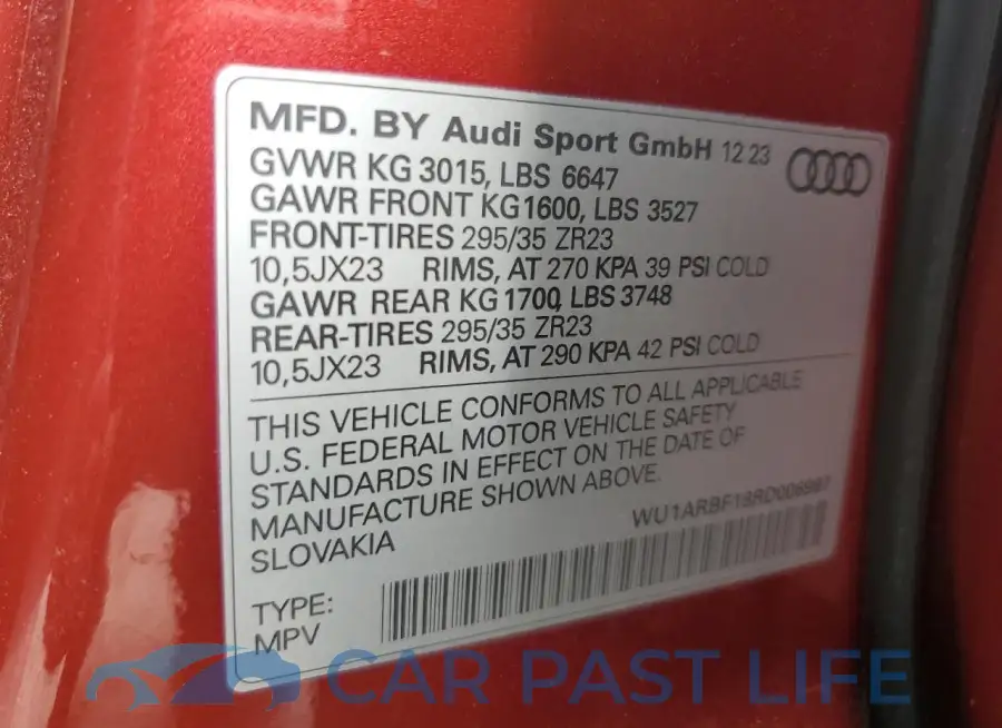 WU1ARBF18RD006997# 13