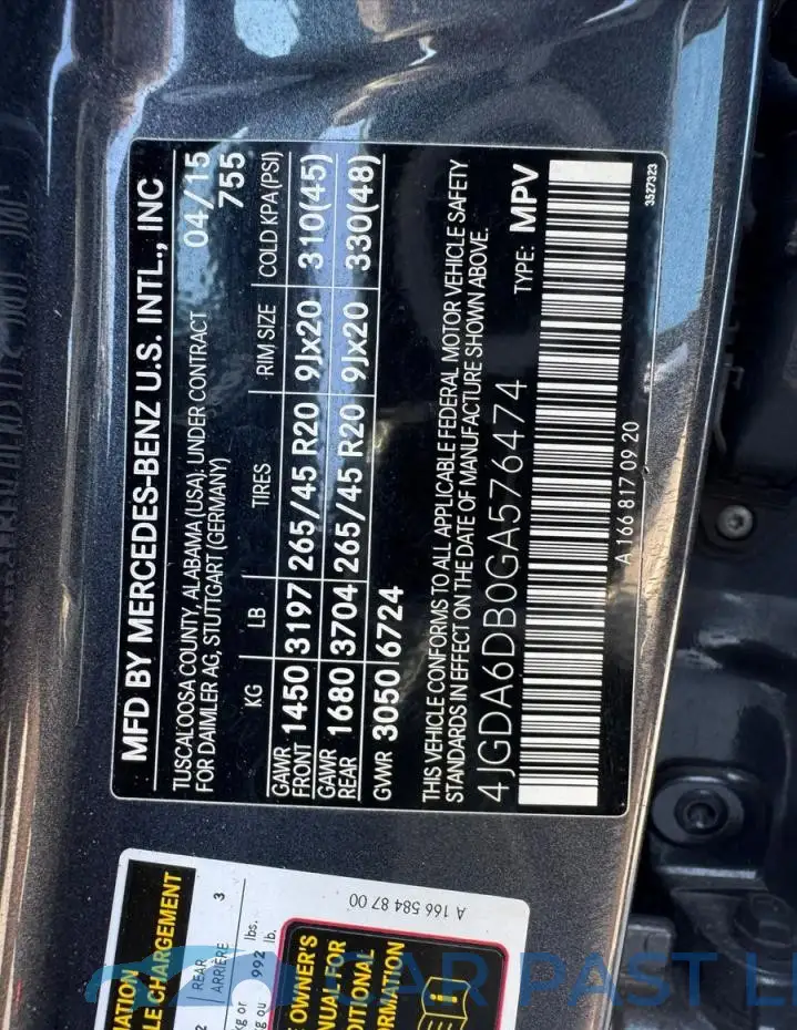 4JGDA6DB0GA576474# 10