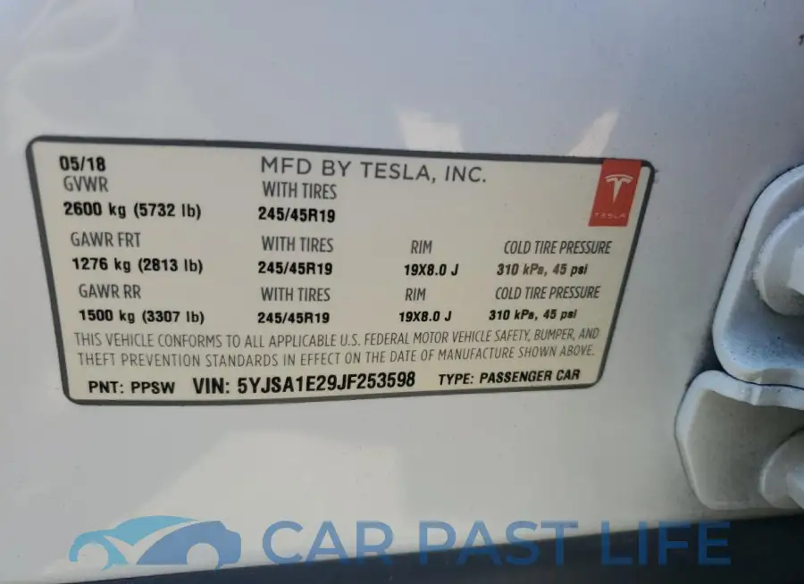 5YJSA1E29JF253598# 12