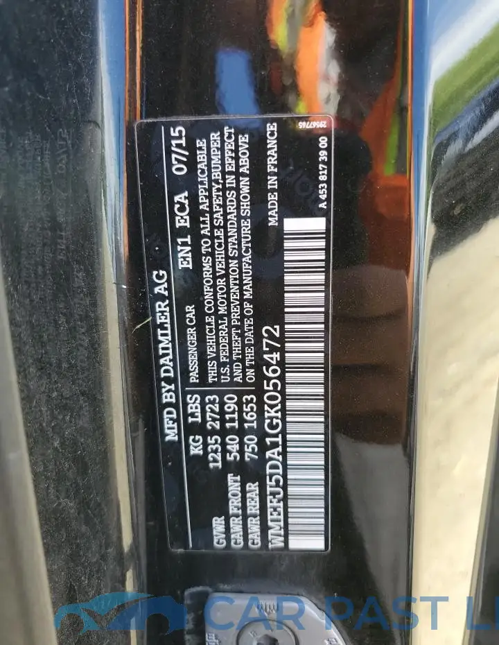 WMEFJ5DA1GK056472# 12