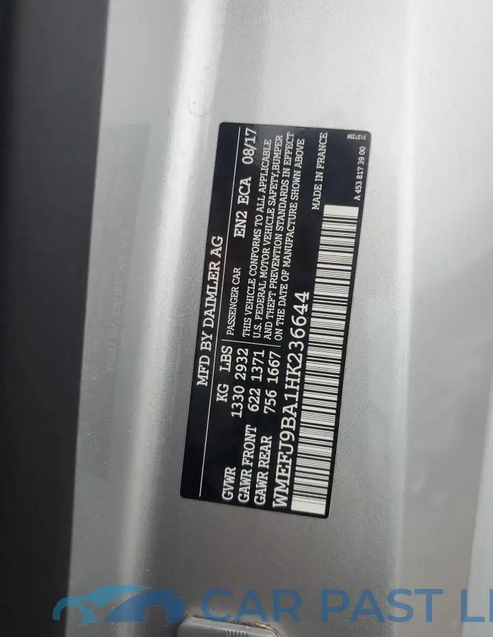 WMEFJ9BA1HK236644# 12