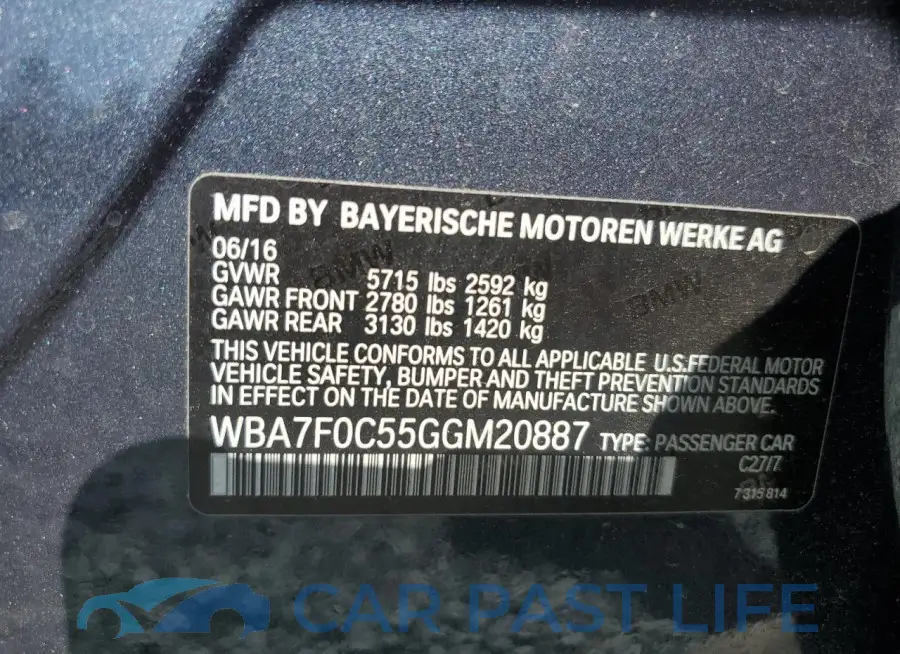 WBA7F0C55GGM20887# 12
