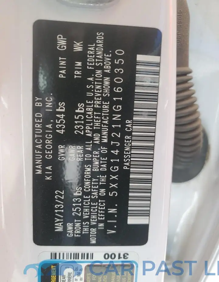 5XXG14J21NG160350# 12