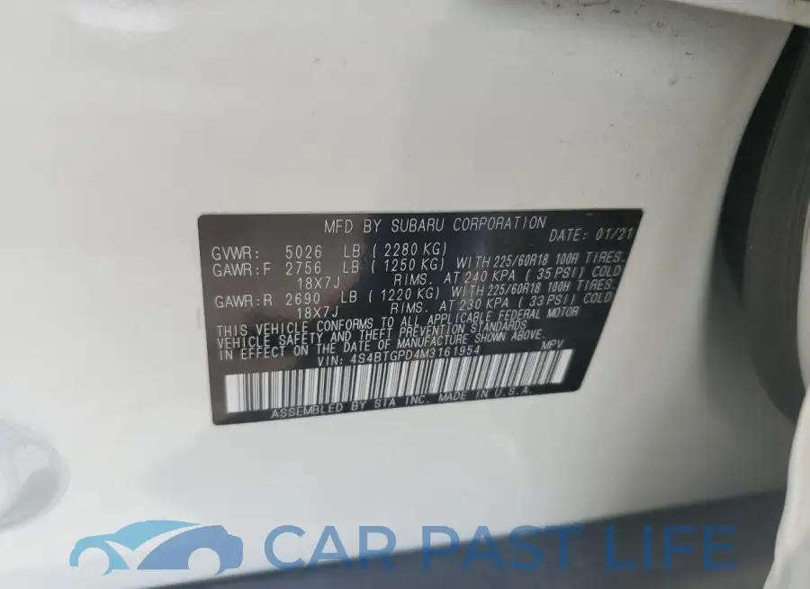 4S4BTGPD4M3161954# 13