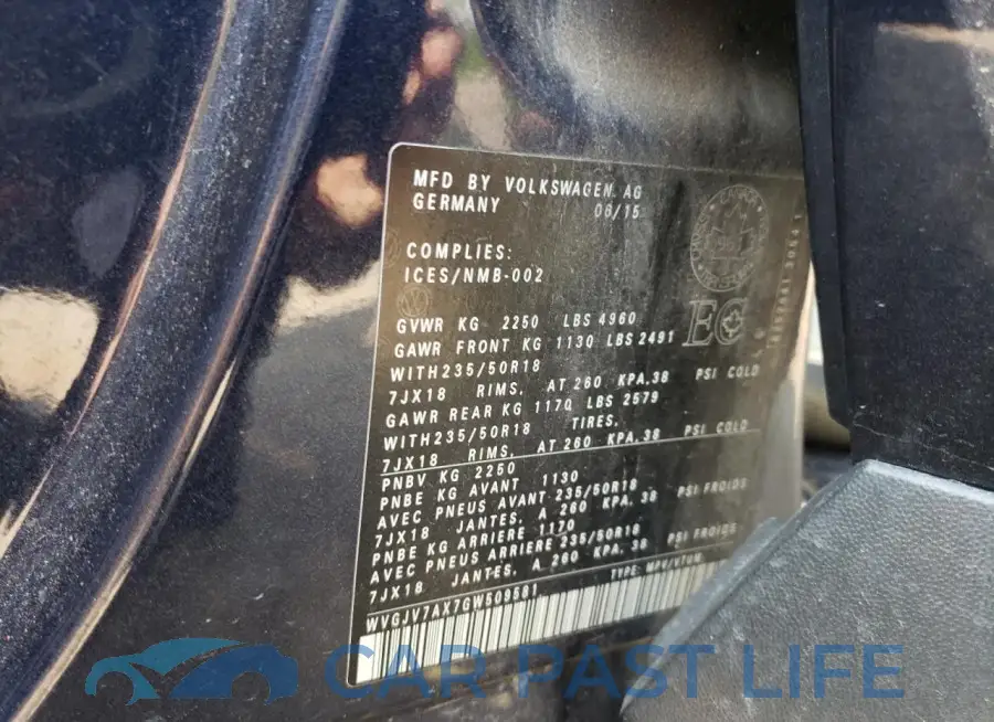 WVGJV7AX7GW509581# 13