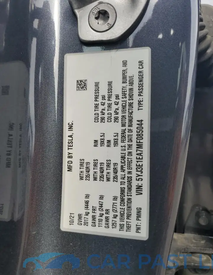 5YJ3E1EA7MF085044# 12