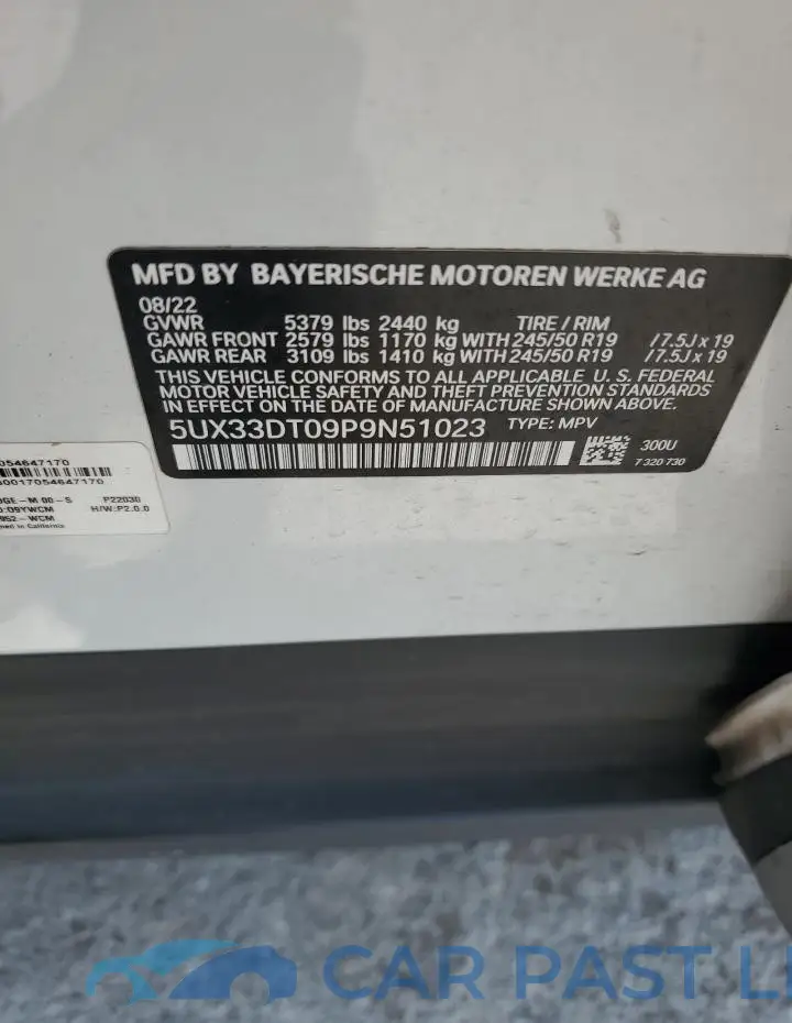 5UX33DT09P9N51023# 14