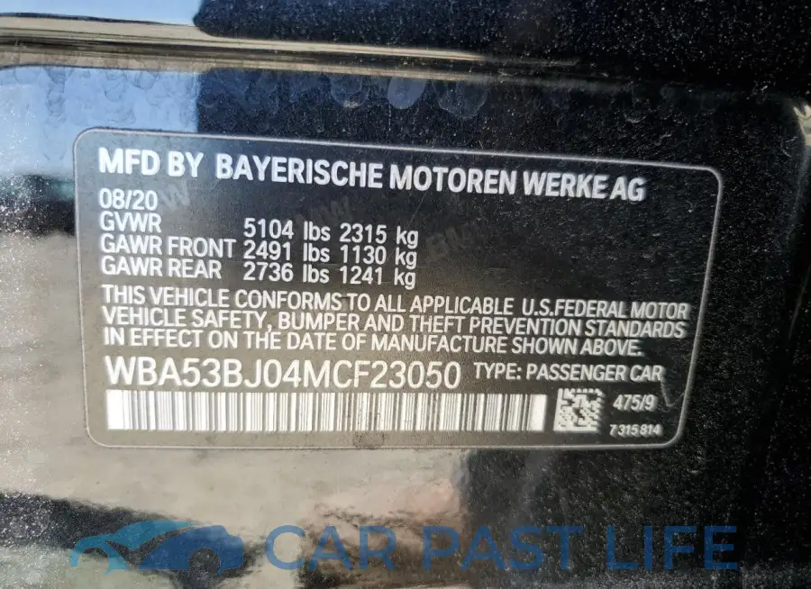 WBA53BJ04MCF23050# 13