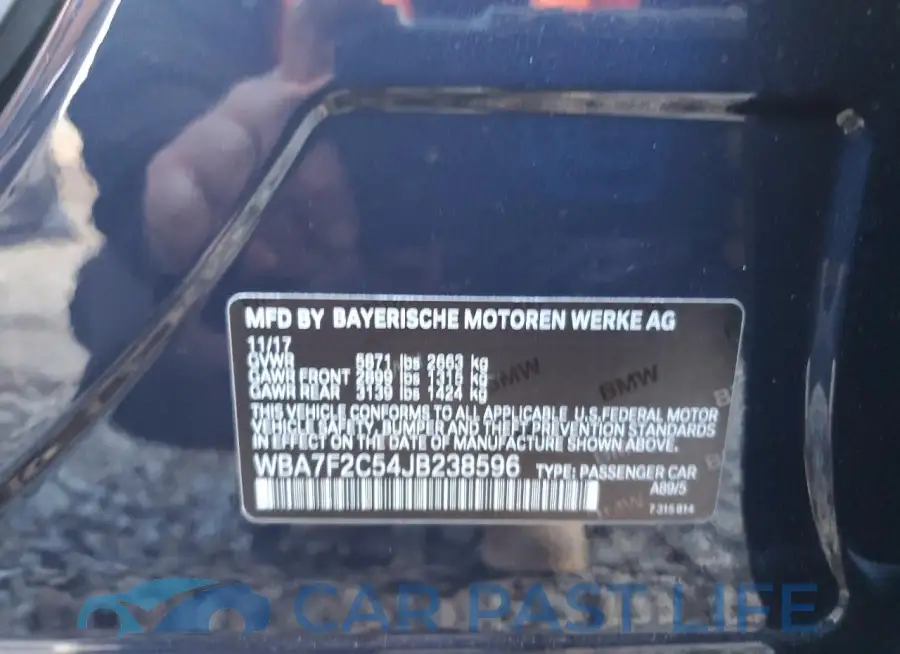 WBA7F2C54JB238596# 13