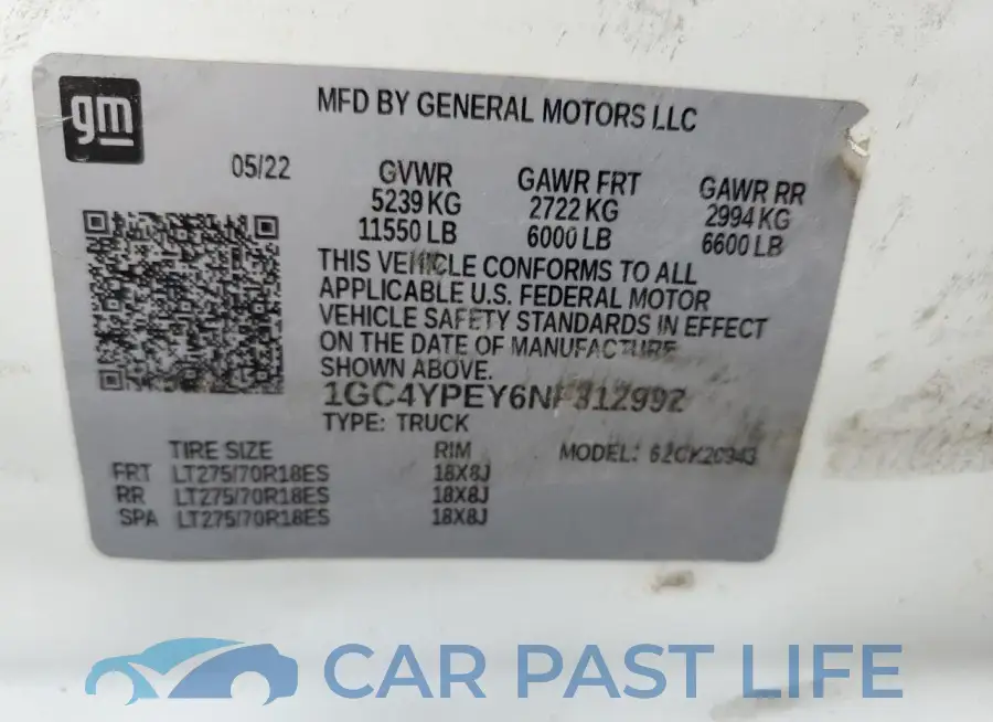 1GC4YPEY6NF312992# 12