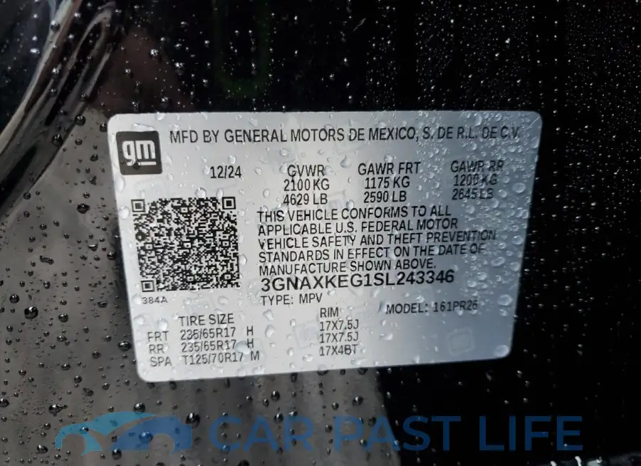 3GNAXKEG1SL243346# 13
