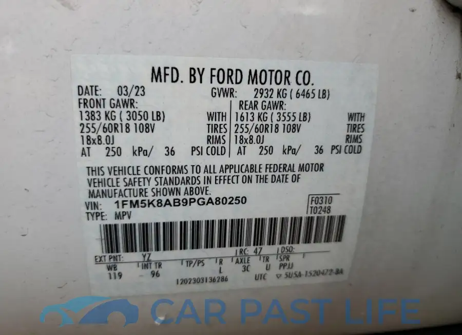 1FM5K8AB9PGA80250# 13