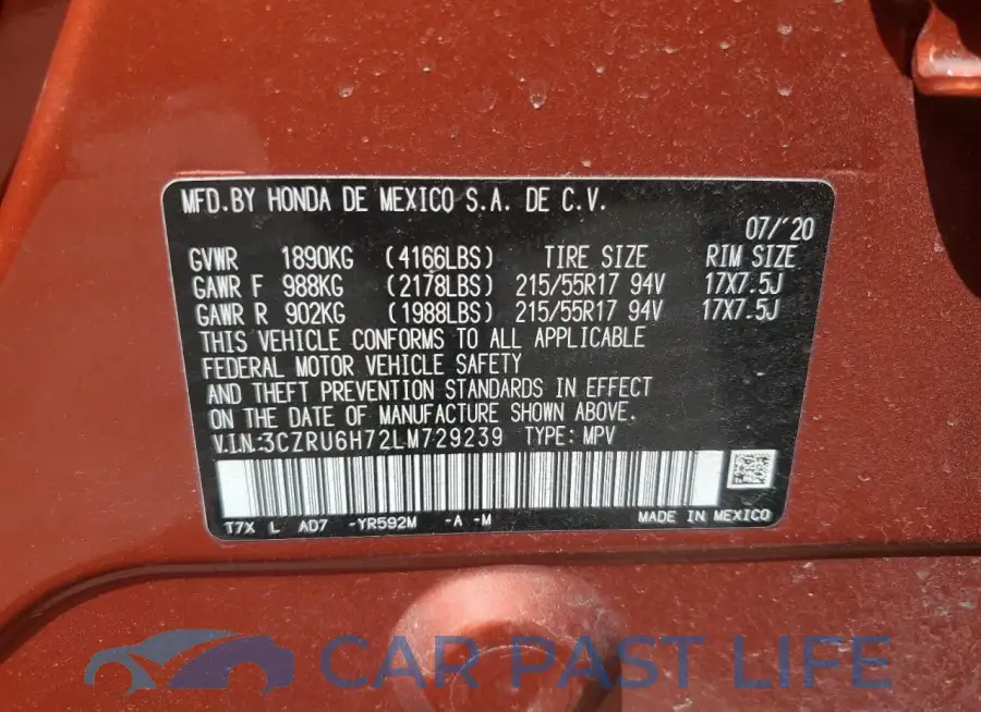 3CZRU6H72LM729239# 14