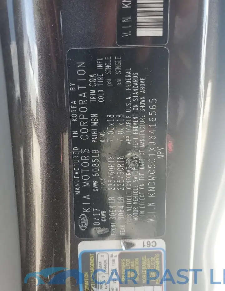 KNDMC5C1XJ6416565# 13