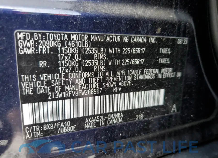 2T3W1RFV8PW288967# 14