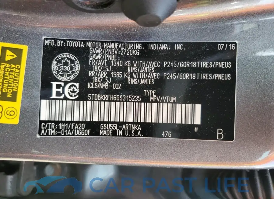 5TDBKRFH6GS315235# 13