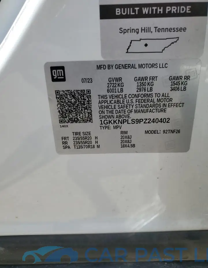 1GKKNPLS9PZ240402# 13