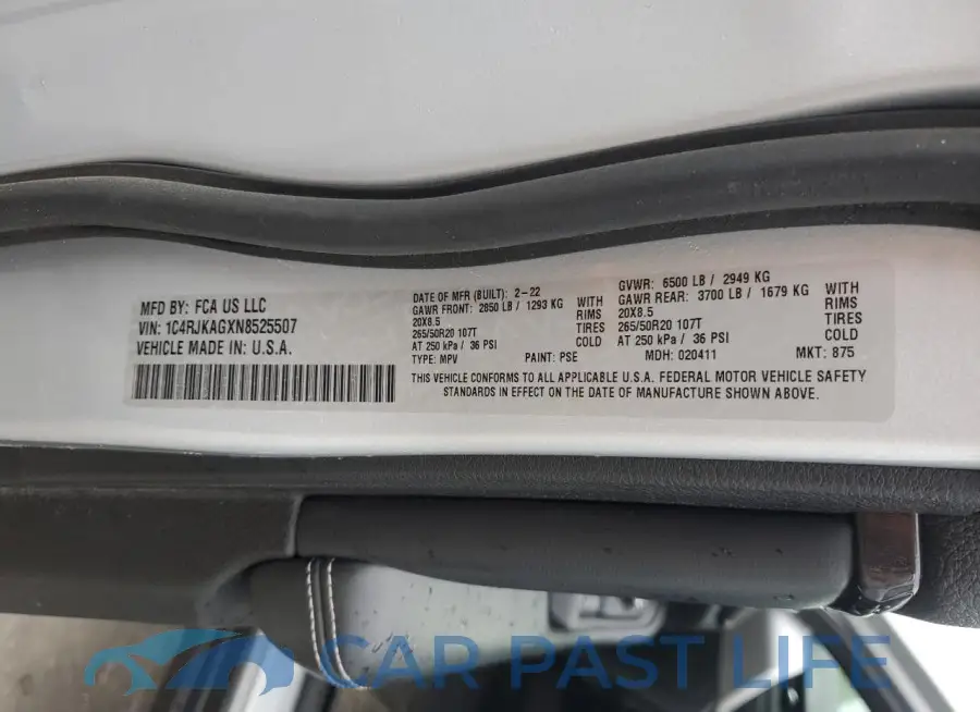 1C4RJKAGXN8525507# 13