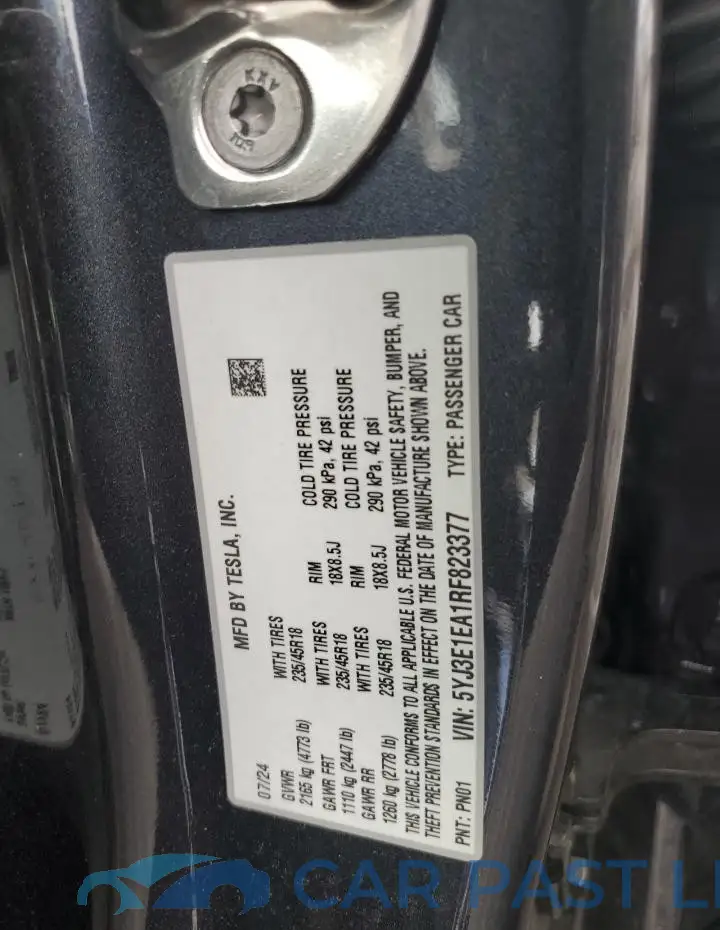 5YJ3E1EA1RF823377# 12
