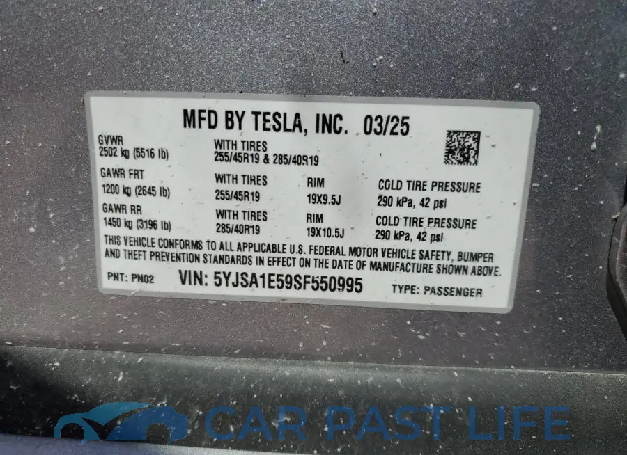 5YJSA1E59SF550995# 12