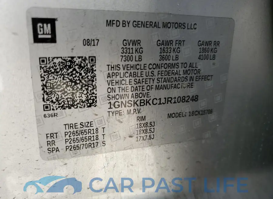1GNSKBKC1JR108248# 12