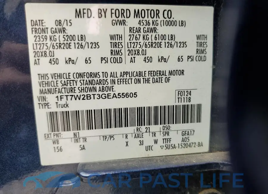 1FT7W2BT3GEA55605# 13