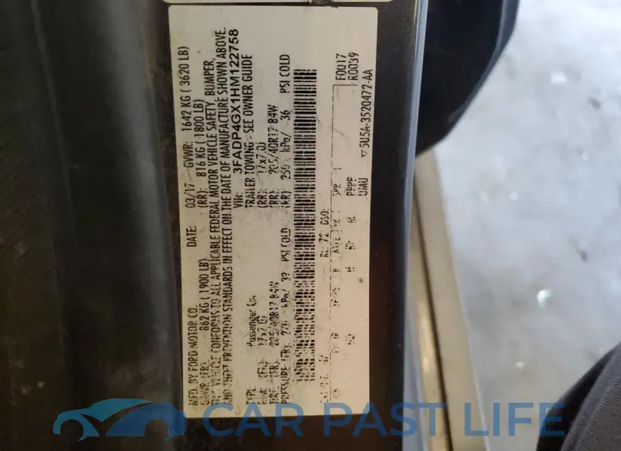 3FADP4GX1HM122758# 12