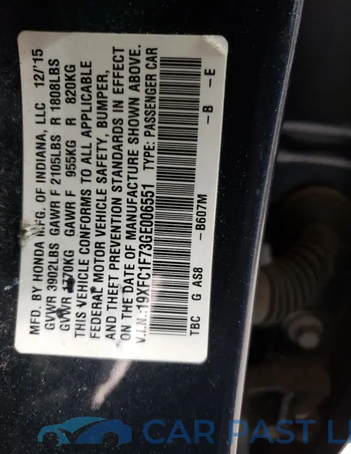 19XFC1F73GE006551# 12