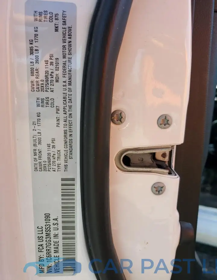 1C6RR7GG3MS531090# 12