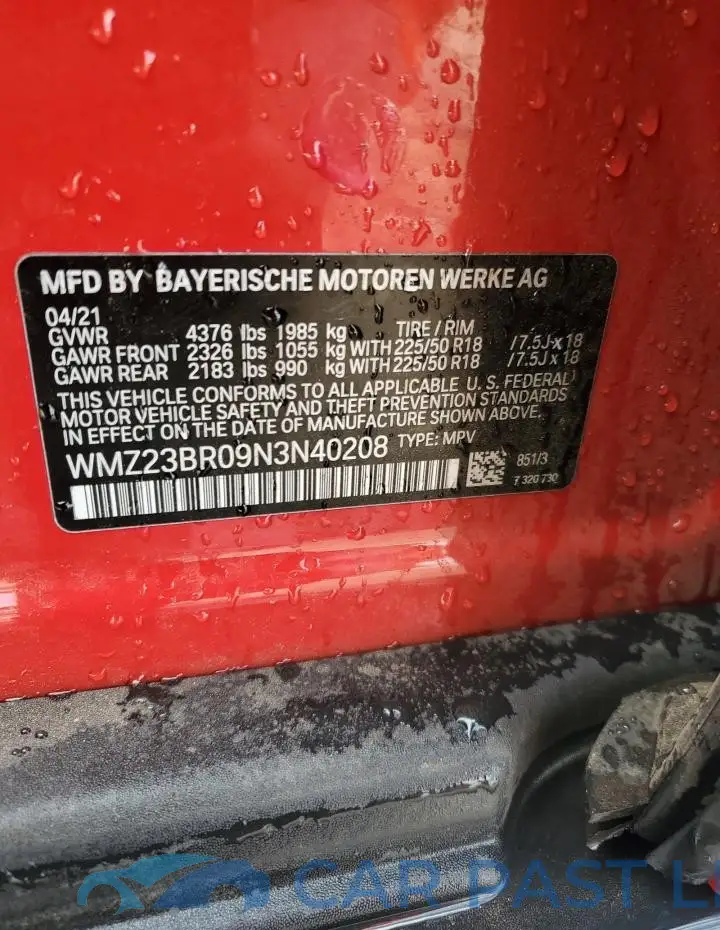 WMZ23BR09N3N40208# 12