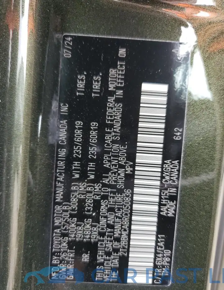 2T2BBMCA8RC050836# 13
