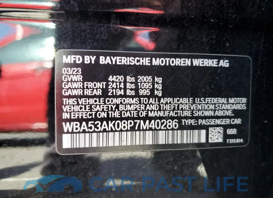 WBA53AK08P7M40286# 13
