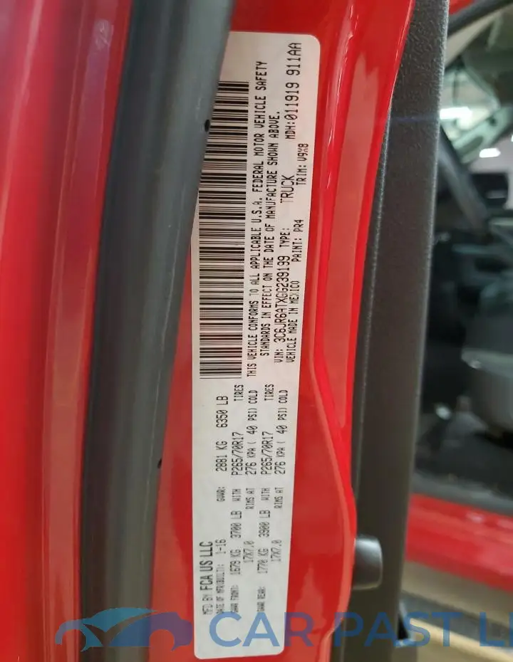 3C6JR6ATXGG239199# 12