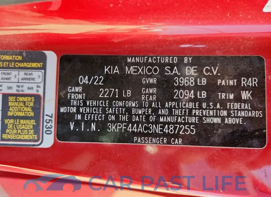 3KPF44AC3NE487255# 12