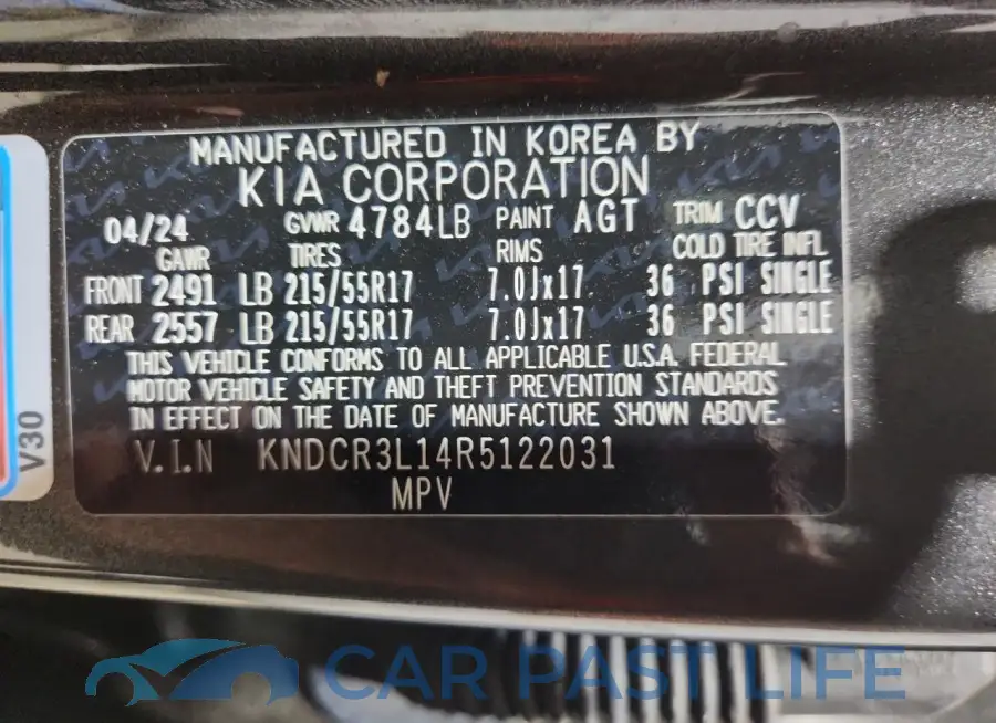 KNDCR3L14R5122031# 13