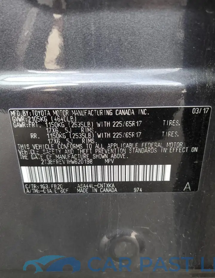 2T3BFREV1HW620198# 14
